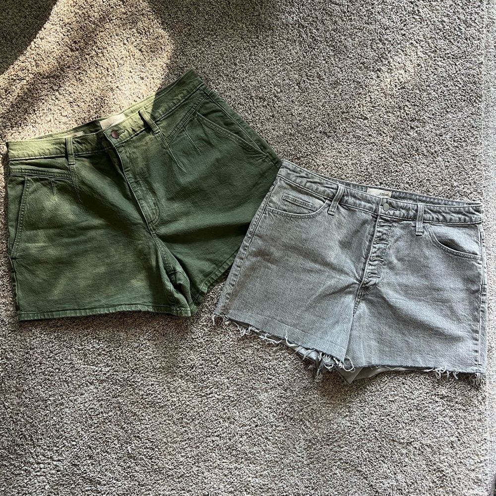 Universal Thread High Waist Green and Gray Shorts Bundle